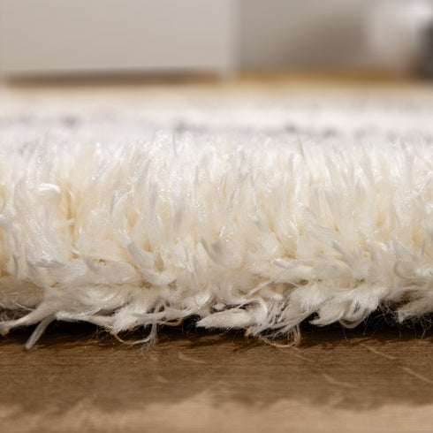 Hochflor Teppich | Gemütlicher Teppich für Wohnzimmer, Esszimmer, Schlafzimmer oder Kinderzimmer | Creme